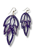 Purple and Gold Leaf Earrings/ Gold Earrings - Janine Design