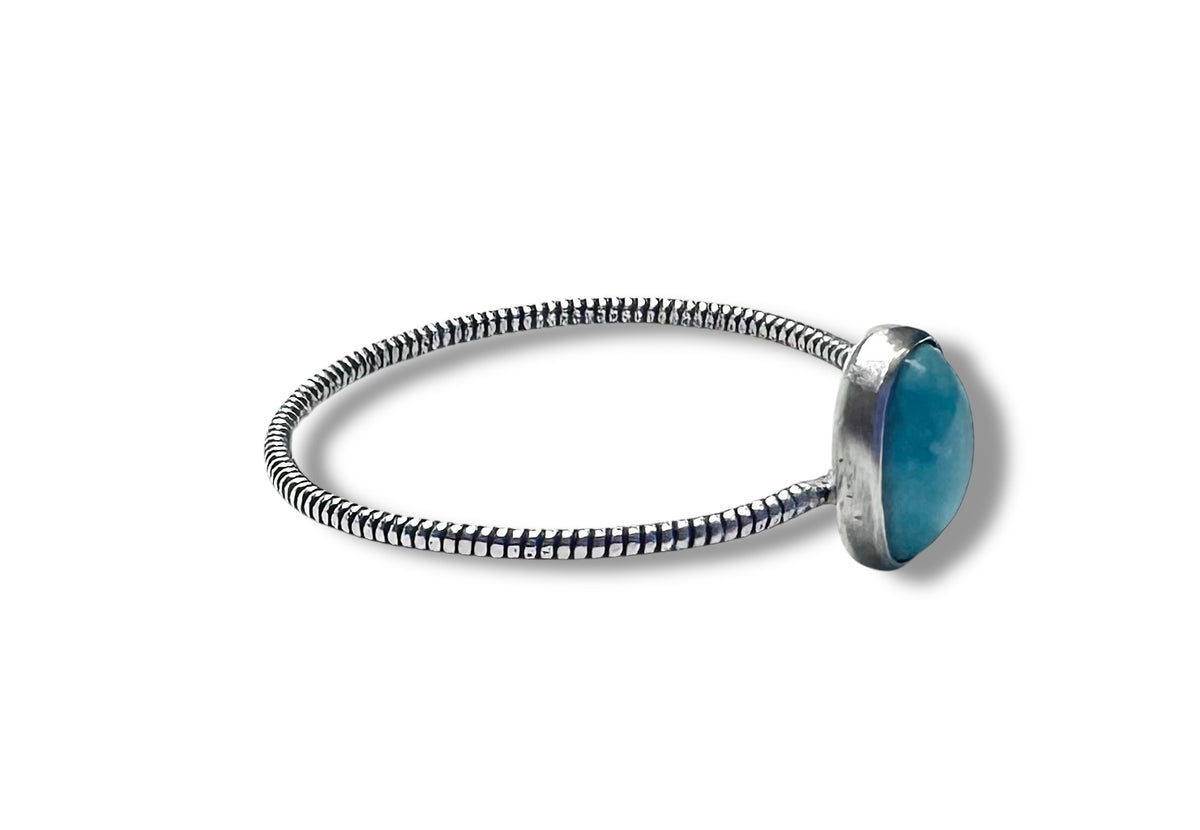 Opaque Turquoise Oval Ring main image 1