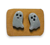 Ghost Earrings/ Clay Earrings, Halloween Earrings