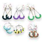 Colorful Clay Hoops/ Heishi Bead Earrings - Janine Design