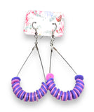 Colorful Clay Hoops/ Heishi Bead Earrings - Janine Design