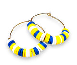 Colorful Clay Hoops/ Heishi Bead Earrings - Janine Design