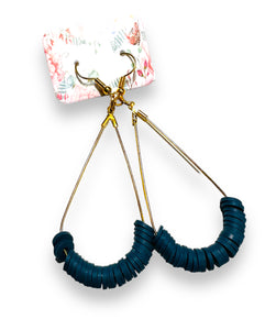 Colorful Clay Hoops/ Heishi Bead Earrings