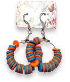 Colorful Clay Hoops/ Heishi Bead Earrings - Janine Design