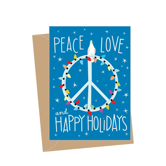 Mini Holiday Peace Sign, Folded Enclosure Cards- Sale