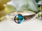 Blue Topaz Ring, Rainbow Coated Ring,Ring, Rainbow Ring, Promise Ring, Boho Ring, Gold Filled, Mystical Ring