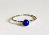 Lapis Lazuli  Stacking Ring/Lapis and Sterling Silver Stacking Ring - Janine Design