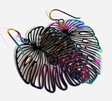 Monstera Leaf Colorful Earrings/Leaf Earrings /Niobium