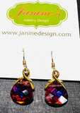 Color Changing Teardrop Beads/ Crystal Dangle Earrings