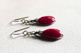 Ruby Earrings, Natural Gemstone a earrings - Janine Design
