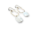 Moonstone Freeform Gold Fill Circle Earrings*