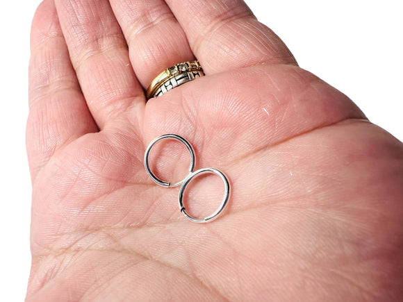 Small Simple Silver Hoops