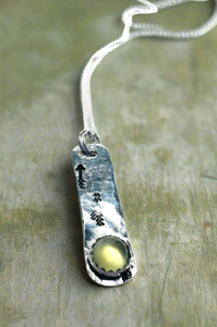 Chalcedony Tag Necklace