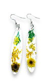 Pressed Flower Earrings/Real Flower Earrings/Resin Flower - Janine Design