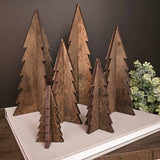 Large-Wood 3D Stained Trees Holiday Christmas Decor - Janine Design