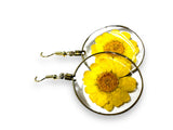 Pressed Flower Earrings/Real Flower Earrings/Resin Flower - Janine Design