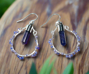 Amethyst Hoop Earrings