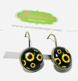 Sunflower Pattern Studs/Affordable Earrings, Gift Earrings, Pattern Studs - Janine Design