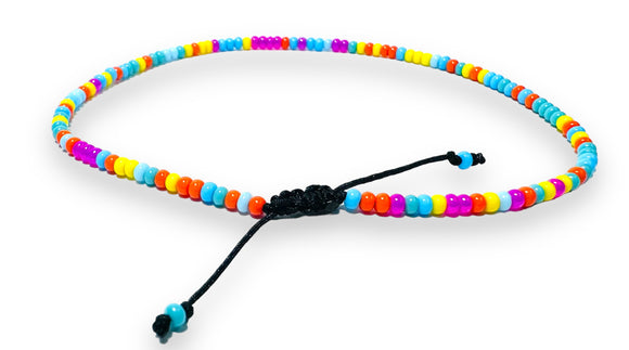 Summer Vibe Beaded Bracelet / Colorful Adjustable Bracelet - Janine Design