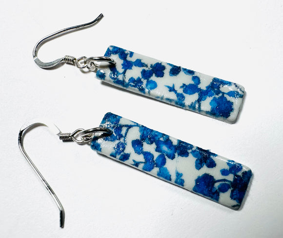 Polymer Clay Bar Earrings, Bar Earrings, Floral Earrings, Ombre Earrings - Janine Design
