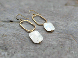 Moonstone Freeform Gold Fill Circle Earrings*