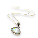 Opal Necklace/Lab Created Gemstone, Teardrop - Janine Design