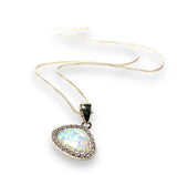 Opal Necklace/Lab Created Gemstone, Teardrop