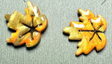 Fall Earrings Polymer Clay/ Pumpkin Earrings/ Leaf Earrings - Janine Design