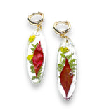 Pressed Flower Earrings/Real Flower Earrings/Resin Flower - Janine Design