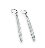 Gemstone Earrings, Gemstone Sparkle Bar Earrings, Silver Bar Earrings - Janine Design