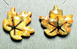 Fall Earrings Polymer Clay/ Pumpkin Earrings/ Leaf Earrings - Janine Design