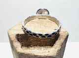 Kyanite Hammered Band Ring, Silver Band Ring