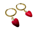 Clay Heart Hoop Earrings - Janine Design