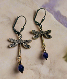 Brass Dragonfly Earrings/Bug Earrings/Nature Earrings