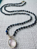 Brown and Blue sapphire Knotted Necklace*