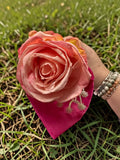 Single Stem Faux Burnt Edge Rose - Janine Design