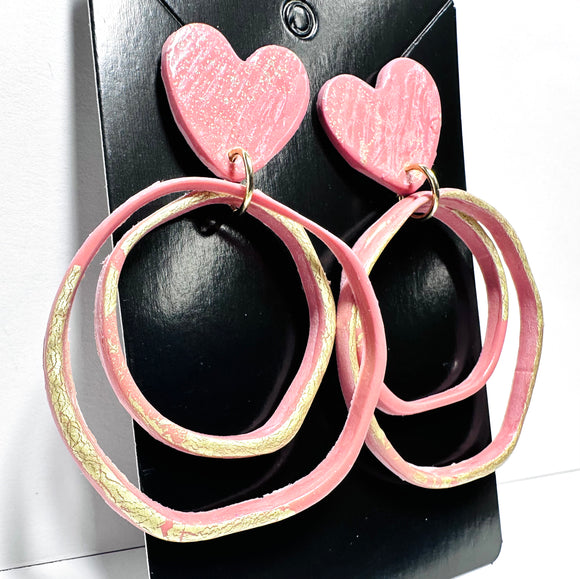 Heart Circle Earrings* - Janine Design