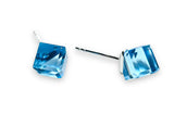 Crystal Ice Cube Stud Earrings - Janine Design