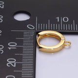 Aim Eternal - 14K Gold Filled 12mm Flat Minimalist Huggie Open Loop Earrings Finding Supply | Z-568 Z-640