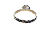 Kyanite Hammered Band Ring, Silver Band Ring