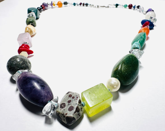 Power Gemstone Necklace- Short - Janine Design