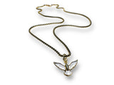 Bird Necklace, white Bird jewelry