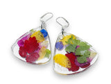 Pressed Flower Earrings/Real Flower Earrings/Resin Flower - Janine Design