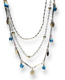 Layered Necklace with Evil Eye Chain - Janine Design