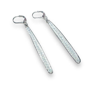Gemstone Earrings, Gemstone Sparkle Bar Earrings, Silver Bar Earrings - Janine Design