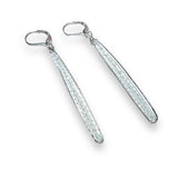 Gemstone Earrings, Gemstone Sparkle Bar Earrings, Silver Bar Earrings - Janine Design