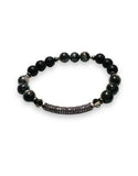 Gemstone Stretch Bracelet-Labradorite, agate, Calcite, Chalcedon - Janine Design