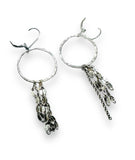 Chain Hoop Earrings, Silver Hoops - Janine Design