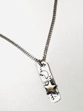 Gold Star and Moon Tag Necklace 