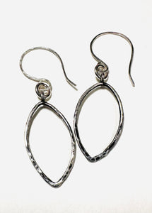 Silver Marquise Earrings/ Leaf/Open Earrings